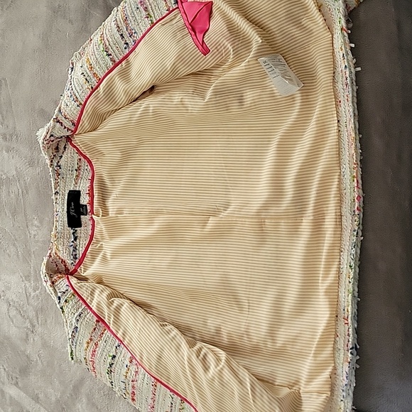 J. Crew Womens Long Sleeve Cropped Textured Tweed Blazer Sz 2p - Picture 3 of 12